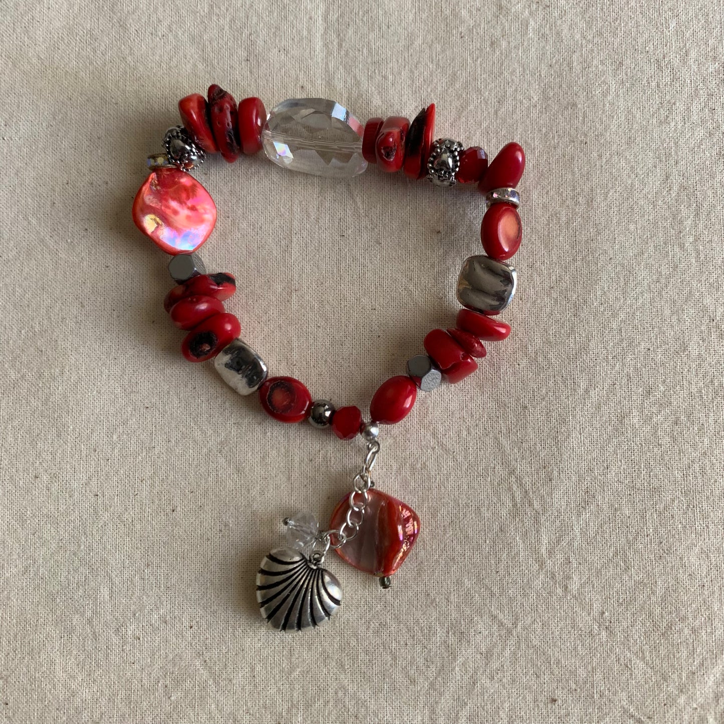 Western Coral Heart Weekend Bracelet Stack Set