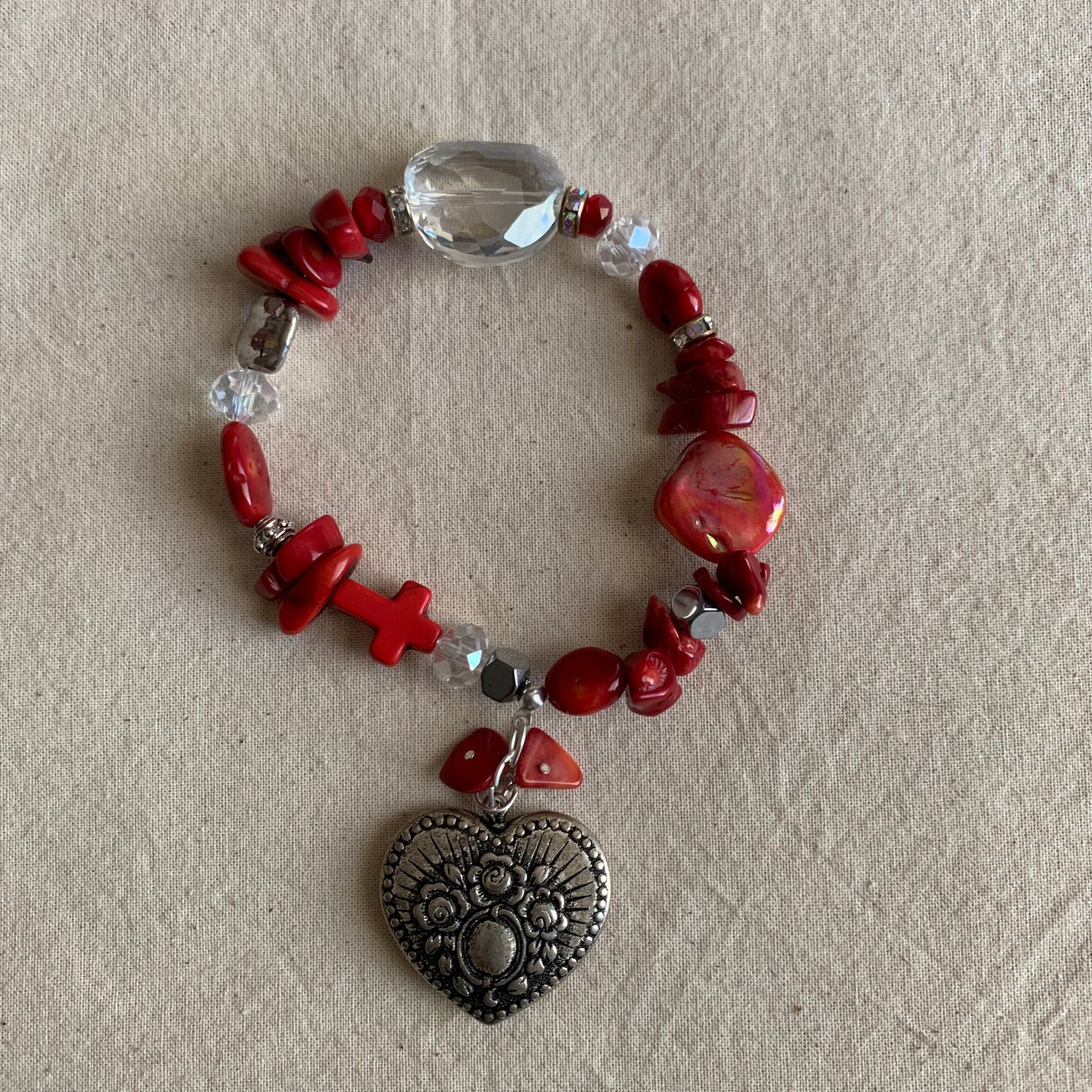 Western Coral Heart Weekend Bracelet Stack Set