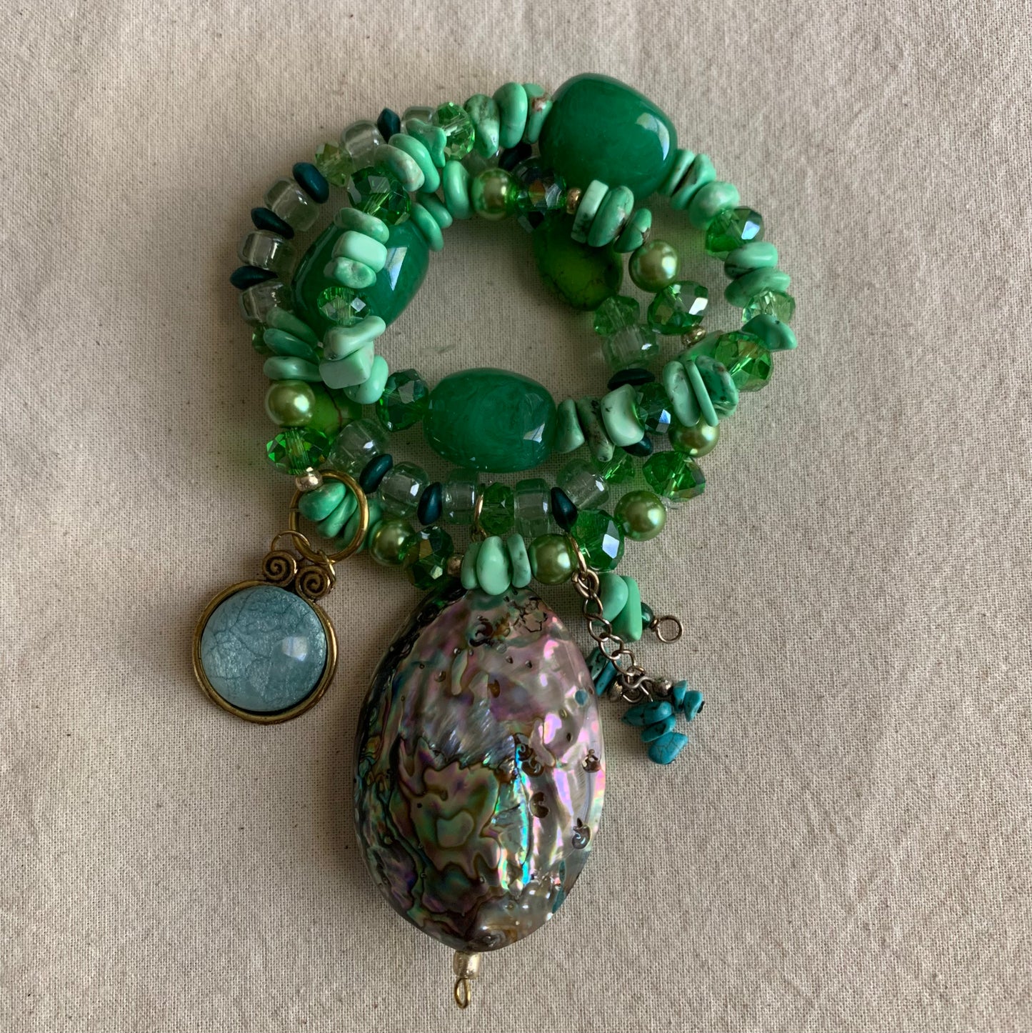Green Abalone Weekend Bracelet Stack Set