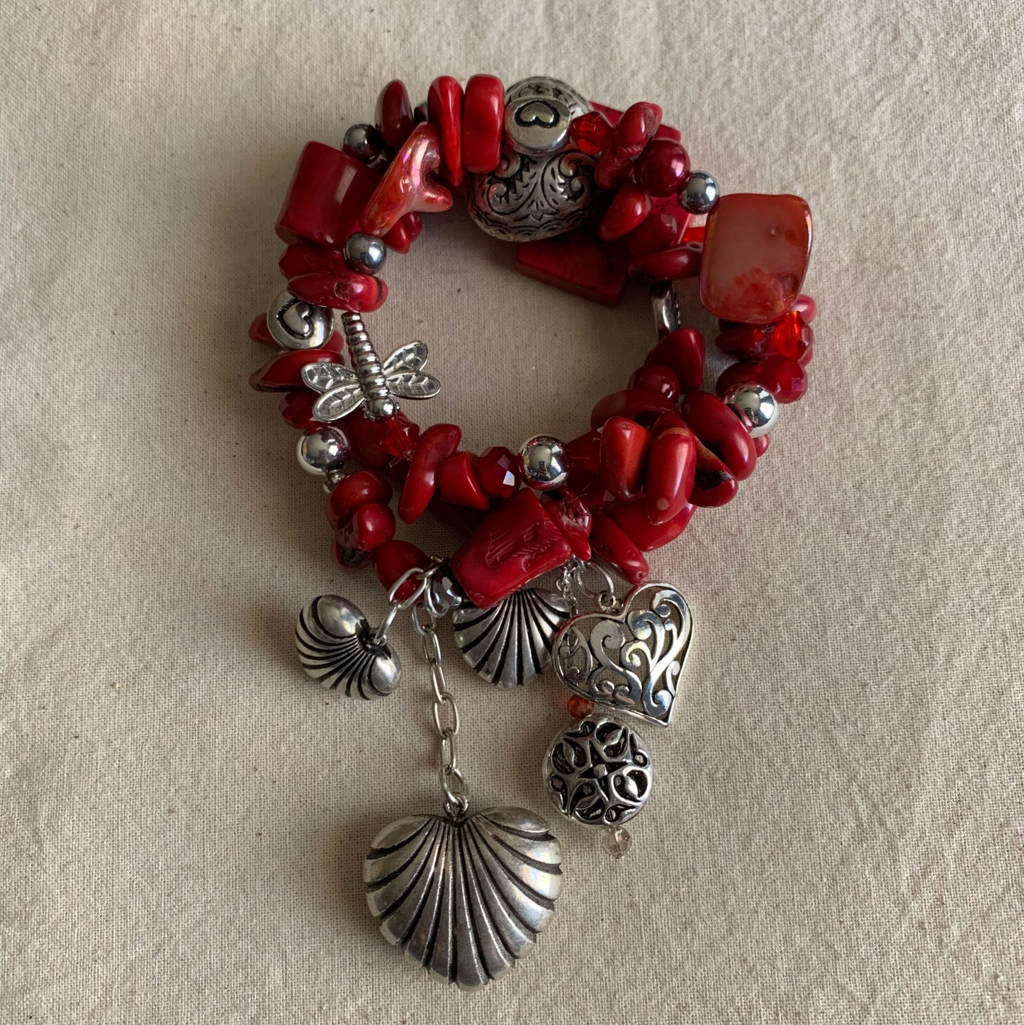 Western Red Coral Weekend Bracelet Stack Set