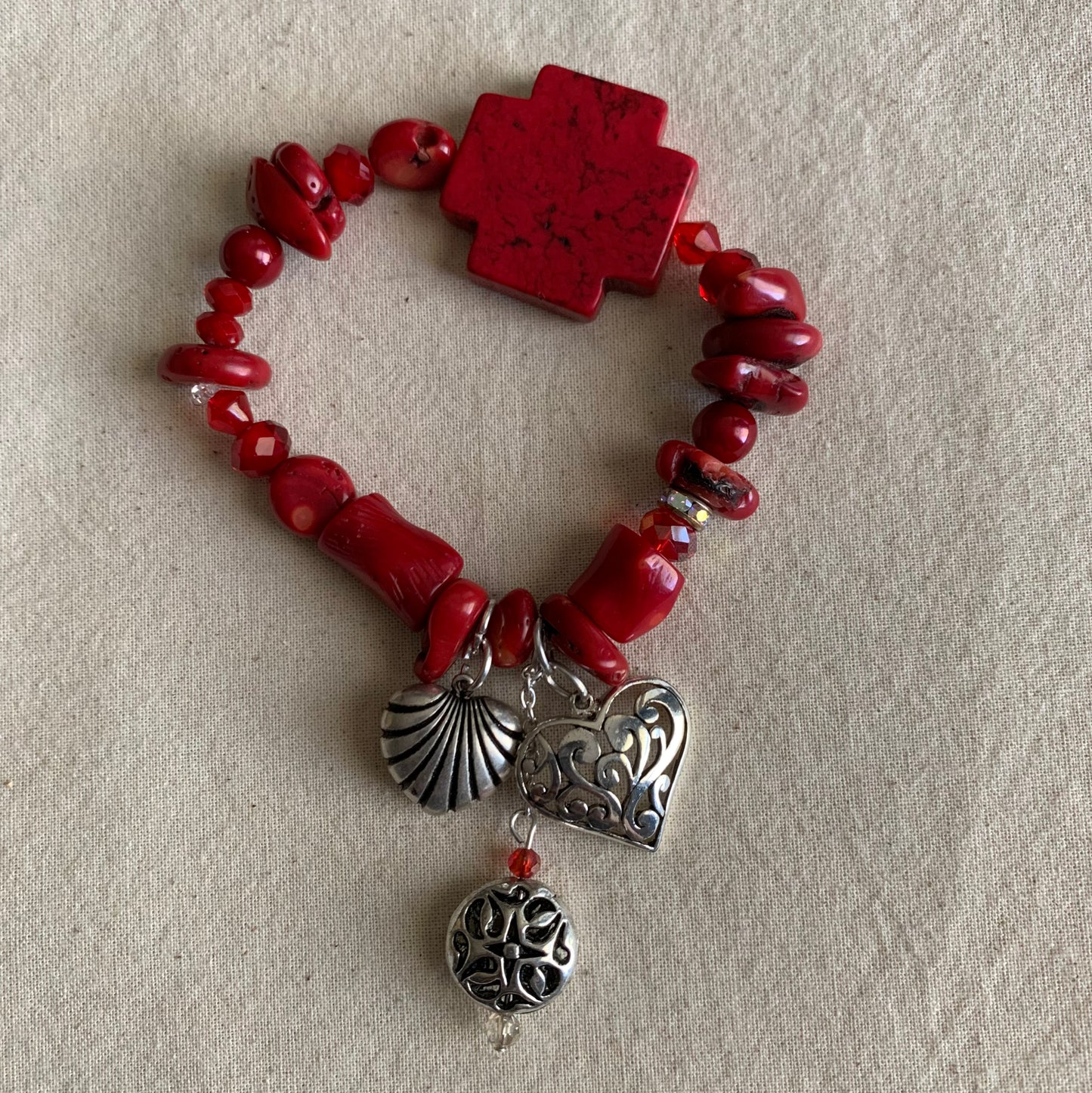 Western Red Coral Weekend Bracelet Stack Set