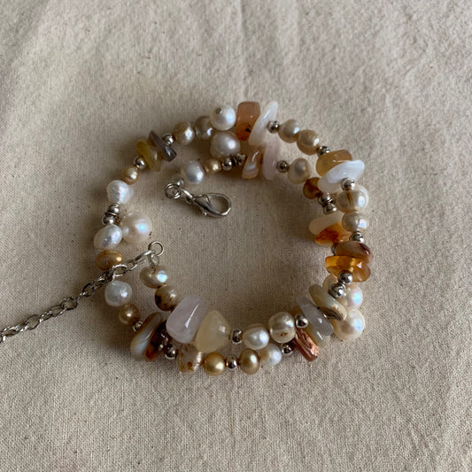 Fresh Water Pearl Spiral Bracelet
