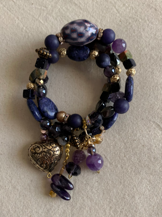 Sodalite Purple Bliss Weekend Bracelet Stack Set