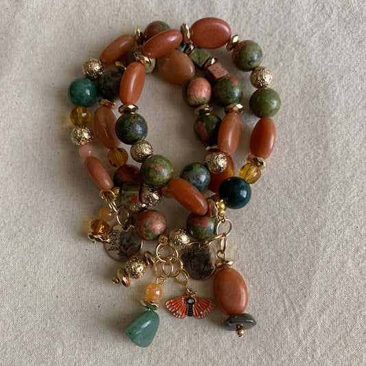 Lux Unakite Weekend Bracelet Stack Set