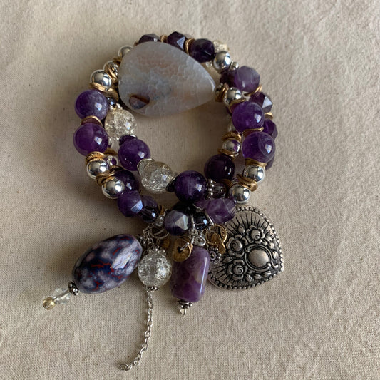 Purple Amethyst Weekend Bracelet Stack Set